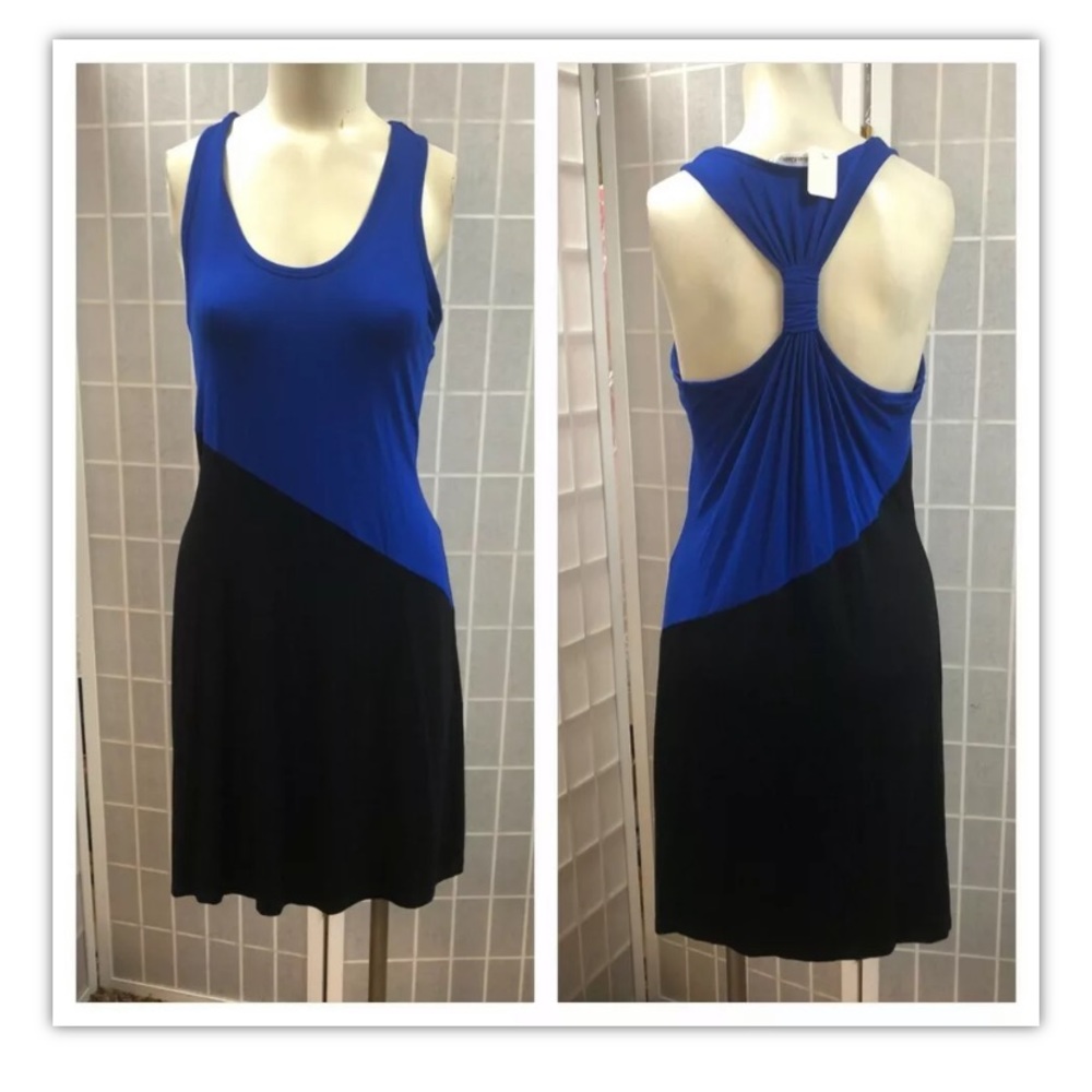 Calvin Klein, dress, blue/black, summer,size 8.: